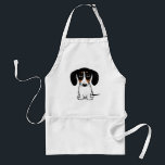 Avental Piebald Dachshund Cute Puppy Dog Adulto Apron<br><div class="desc">Um avental de CHURRASCO divertido para amantes de Piebald Dachshund. Doxie preto,  bronzeado e branco. Visite o Doodle World de Jenn para obter ainda mais acessórios para casa e escritório com este cachorro engraçado e mais designs originais de cachorros-engraçados.</div>
