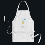 Avental Piña Colada Cocktail Praia Tropical Personalizada<br><div class="desc">Este avental apresenta uma pintura aquosa de um vidro piña colada. Personalize com suas informações e altere qualquer texto.</div>