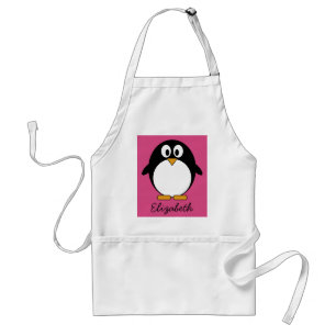 Avental pinguim bonito dos desenhos animados com fundo