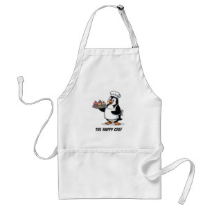 Avental Pinguim Chef Feliz Design de Animal Fofo de Cozinh
