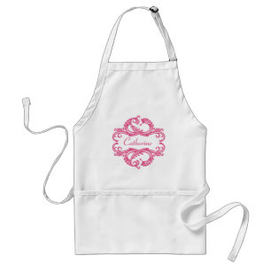Avental Pink Chic Damask Apron