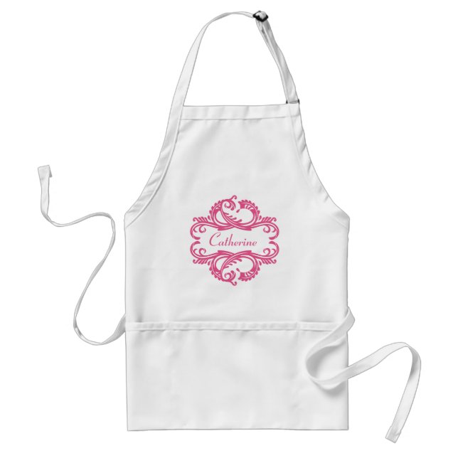Avental Pink Chic Damask Apron (Frente)