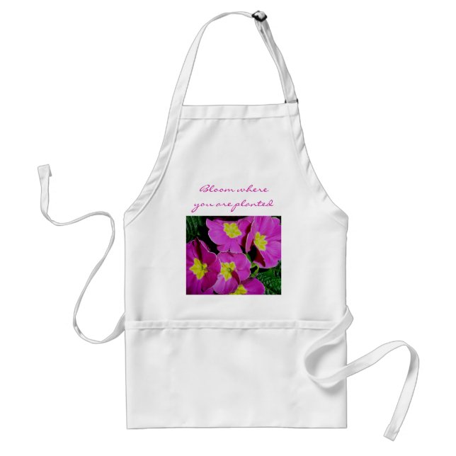 Avental Pink Primrose Bloom onde você plantou Apron (Frente)
