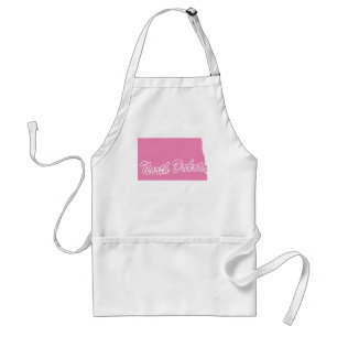 Avental Pink State North Dakota Adult Apron