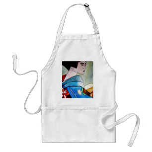 Avental Pintura de aquarela original em Geisha