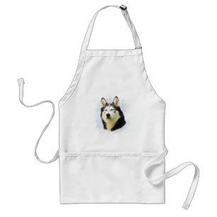 Avental Pintura em Aquarela de Cachorro Husky Siberiano