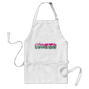 Avental Pintura por Aquarela de Tulipas Rosa em Apron