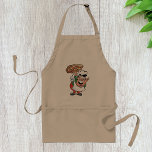 Avental Pizza Baker Apron<br><div class="desc">Pizza é a favorita de todos e esta design se diverte com pizza. É de um cozinheiro de pizza segurando uma pizza no alto enquanto ele a faz. Feito num desenho animado, este padeiro de pizza tem um grande sorriso na cara dele. Este design de pizzas parece excelente neste avental....</div>