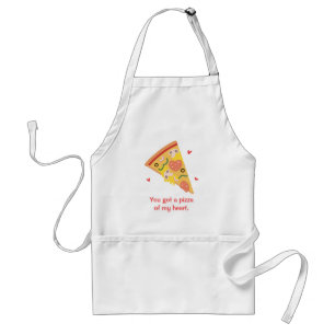 Avental Pizza Fofa do Meu Coração Humor Amor Pun