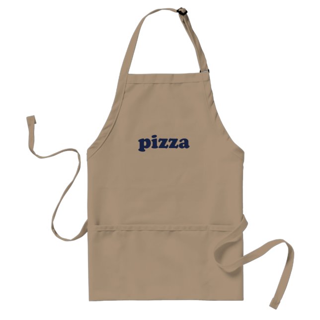 Avental Pizza khaki azul moderna tipografia sólida diverti (Frente)