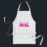 Avental placa de churrasco para mulheres | Rainha da grelh<br><div class="desc">placa de churrasco para mulheres | Dama de churrasco para mulheres. Letras rosa personalizáveis.</div>