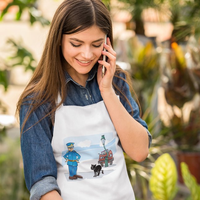 Avental Policial E Um Gato Negro (Criador carregado)