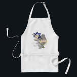 Avental Pomba Tallit Menorah<br><div class="desc">Este design bonito incorpora o Magan David, pomba, Tallit & Menorah.</div>