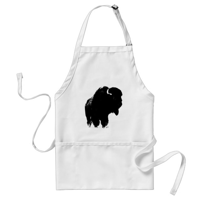 Avental Pop Art Buffalo Bison Silhouette (Frente)