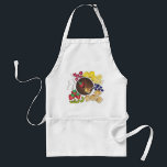 Avental Pote de Fondue de Chocolate Fruta de  de Comida de<br><div class="desc">Design apresenta uma ilustração original de um pote de fondue de chocolate com morangos,  framboesas,  abacaxi,  bananas,  mirtilos,  fruta de kiwi,  marshmallows e cubos de bolo de libra,  juntamente com varas de estacas. Ideal para um negócio de chocolate,  fondue,  chocolatier,  compro de sobremesa ou qualquer fã de sobremesas retrô.</div>