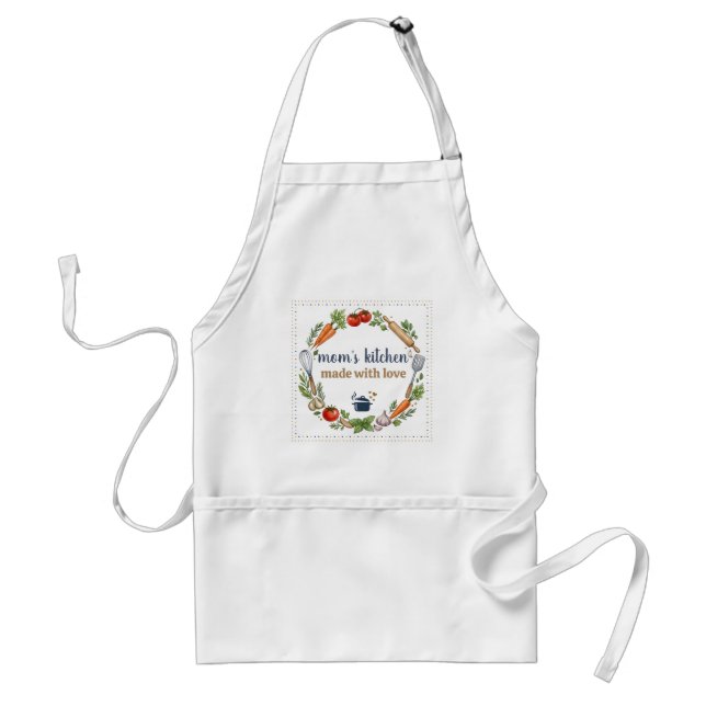 Avental Presente de Cozinha Com Amor para a Mamãe Vegetal  (Frente)
