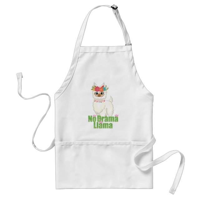 Avental Presente de Cozinha Floral Llama Sem Drama (Frente)