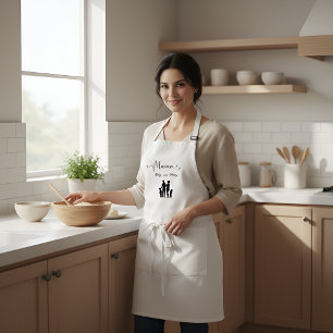 Avental Presente de silhueta da família de nomes personali