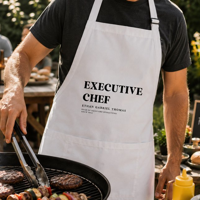 Avental Presente Personalizado de Chef Minimalista Engraça (Criador carregado)