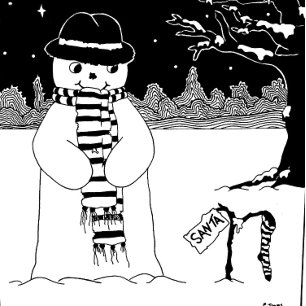 Avental Preto bonito do boneco de neve & ilustração do