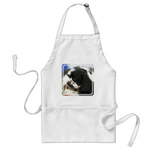 Avental preto e branco de cocker spaniel