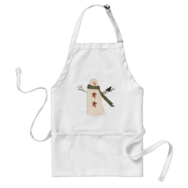 Avental Primitivo Snowman Apron (Frente)