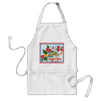 Primrose Flowers Vintage Crate Label Art Apron