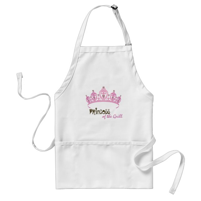 Avental Princesa cor-de-rosa personalizada Coroa Tiara (Frente)
