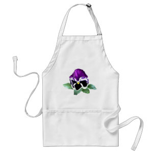 Avental Purple e White Pansy