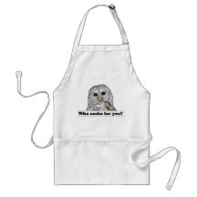 "Quem cozinha para você?" Barred Owl Apron