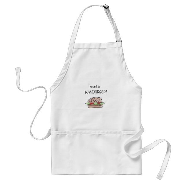 Avental "Quero um Hamburger" Apron (Frente)