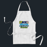 Avental Química engraçada<br><div class="desc">Presente engraçado do professor da química que lê a desordem obsessiva da química de OCD ao lado do cheio das taças da ciência dos produtos químicos para uma experiência. Um major legal da química atual para um cientista.</div>