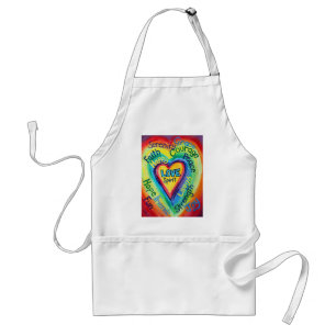 Avental Rainbow Heart Spirit Words Apron