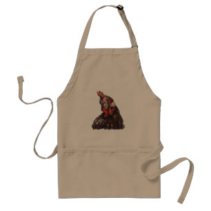 Avental Red Green Rooster Painting Apron