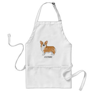 Avental Red Pembroke Welsh Corgi Dog Com Nome Personalizad
