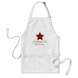 Avental Red Star Winter Typografia Pai Moderno Natal