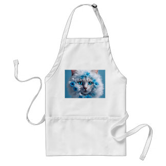 Avental Regular Size apron white with white cat beautiful