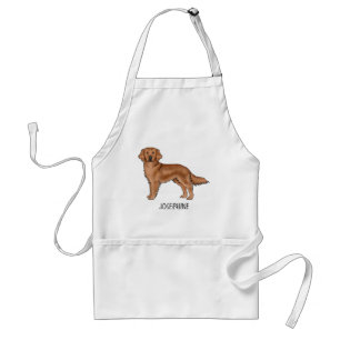 Avental Retriever Dourado Vermelho Cachorro Fofo Com Nome