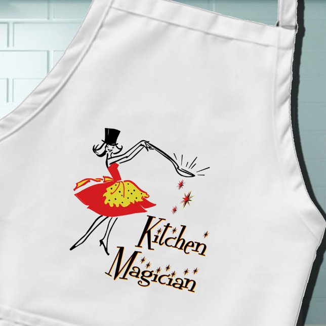 Avental Retro-Cozinhar de Arte Retro da Cozinha Magista Ap (Kitchen Magician Retro Apron)
