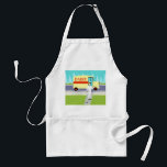 Avental Retro Small Town Milkman Apron<br><div class="desc">Se você tem sede para um meio século moderno de design, este Retro Pequeno Milkman Apron é para você! O estilo de 1960, design de arte minimalista, apresenta um fazer dedicado, milkman nas suas rondas matinais. O louro está vestindo calças brancas leitosas, camisa e chapéu com uma gravata de arco...</div>