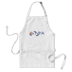 Avental Rosa Bandeira EUA Azul Personalizada
