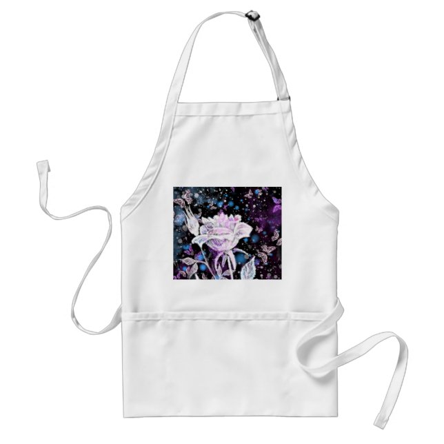 Avental Rosa de inverno e Borboletas Apron (Frente)