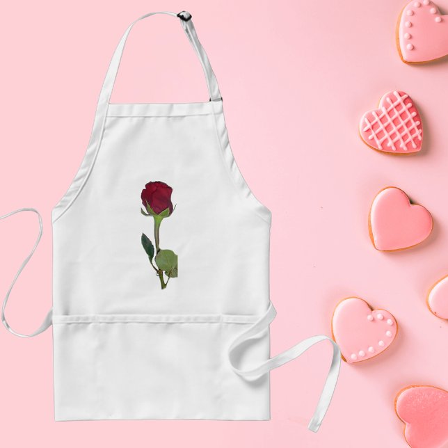 Avental Rosa vermelha (Red Rose Adult Apron)