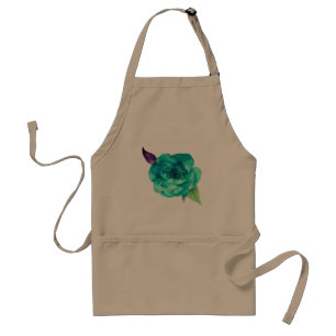 Avental Rosas Azuis Flores de Aquarela Roxa 