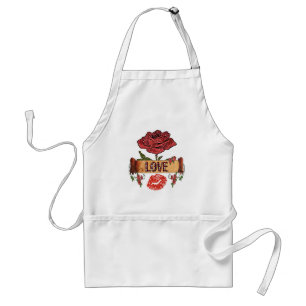 Avental Rosas Rockabilly RAB, Amor & Batom