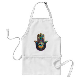 Avental Roxo Dourado Verde Água Hamsa c/ Terceiro Olho Tur