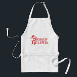 Avental Santa helper Christmas cooking graphic cooks apron<br><div class="desc">Fun graphic white and red apron featuring santa's hat reads "Santa's Helper".</div>