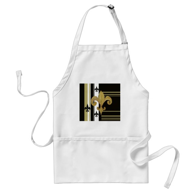 Avental Santos Fleur de lis Preto e Dourado (Frente)