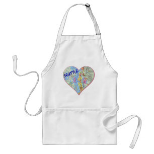 Avental Seattle Map Heart