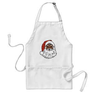 Avental sequins Papai Noel preto